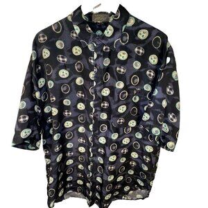 Lord & Taylor Mens Size L Kensington Collection 100% Silk Shirt Fun Pattern
